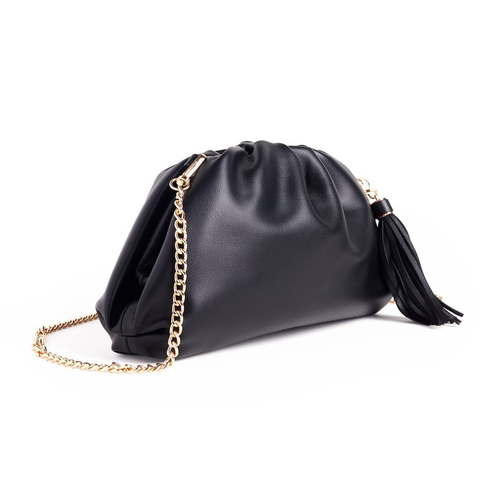 NWT Understated Leather Crescent Clutch